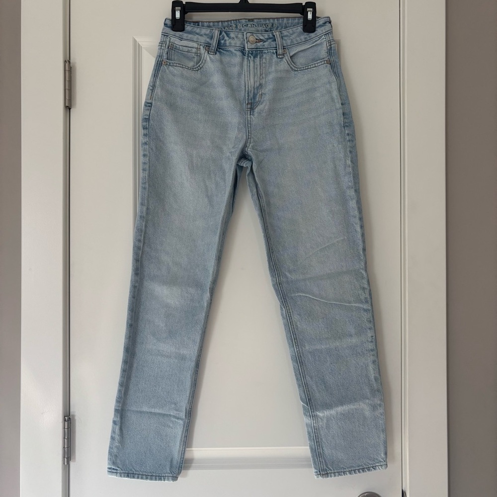 American Eagle Light Blue High Rise Mom Jeans